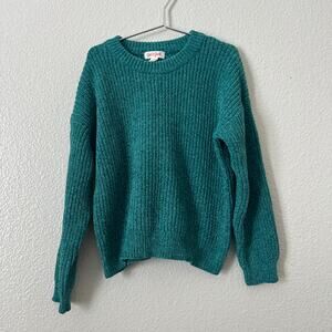Cat & Jack green chenille sweater crew neck long sleeve